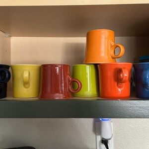 Fiestaware Vibrant Mug Collection - Orange, Yellow, Red, Green, Blue